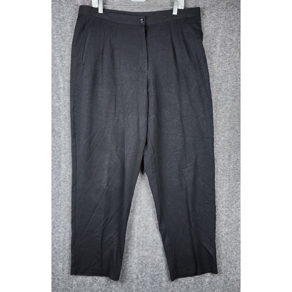 Dressbarn Trousers Men 20W Black Pleated High Rise Straight Leg Made in USA